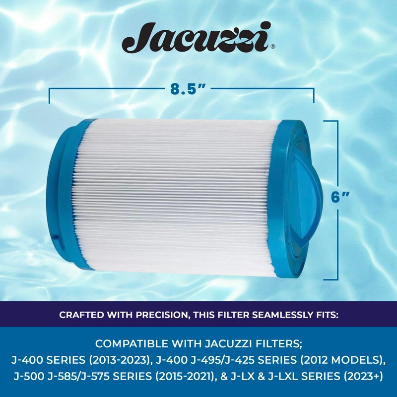 Jacuzzi فيلتر سبا قابل للغسل من جاكوزي بروكلاريتي 40 قدم مربع، خرطوشة مطوية بديلة 6473-157J، تناسب أحواض الاستحمام الساخنة من سلسلة J-400 و J-500، ترشيح مزدوج المرحلة لمياه صافية، تركيب وصيانة سهلة - Image 3